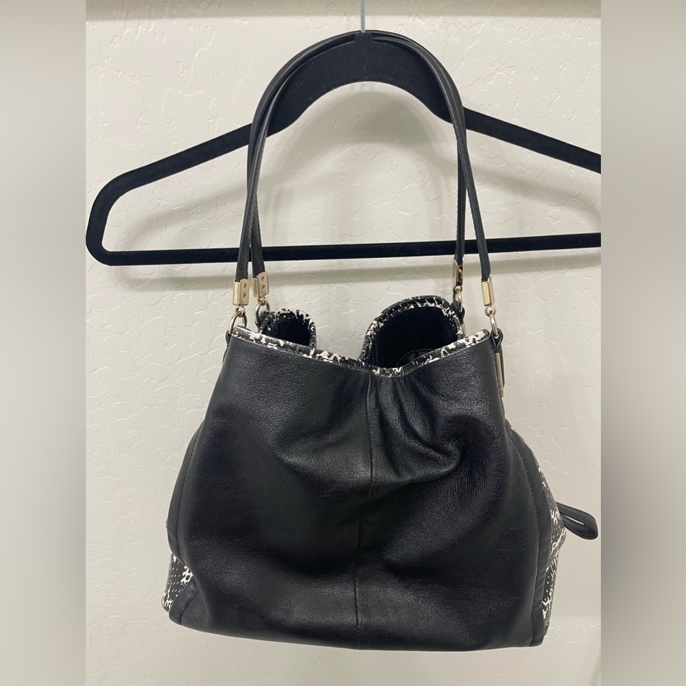 Coach Black White Python Madison Phoebe Leather S… - image 3